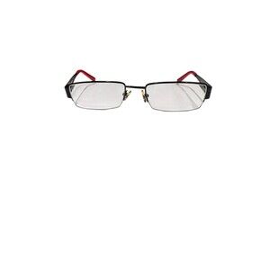 Converse Eyewear Eyeglasses Frames A029 140 Black Red Metal Rectangle Slim